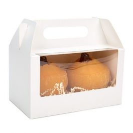 Witte Kraft Doosjes Met Handvat En Venster 17.8x10.2x10.2 cm (25 stuks) [WGWG173]