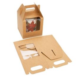 Kraftdoosjes Met Handvat En Venster 10.2x10.2x10.2 cm (25 stuks) [WKRG57]
