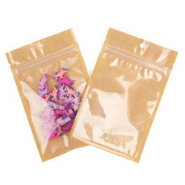 Kraft Gripzakken met transparante voorkant 9.2 x 12.7 cm met ophanggat (100 stuks) [HZB4KC]