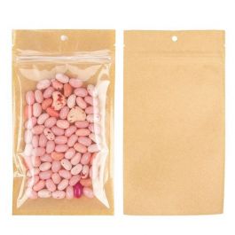 Kraft Gripzakken met transparante voorkant 10.2 x 16.5 cm met ophanggat (100 stuks) [HZB5KC]