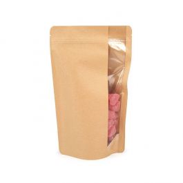 Stazakken kraft met Verticaal venster 17.1x8.9x28.6 cm (100 stuks) [ZBGV4K]