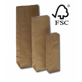 Blokbodemzakken Kraft Bruin 9x6x24,5cm vetvrij gevoerd 60 + 40 g/m2 (100 stuks) [PABB924]