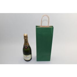 Draagtassen voor Flessen Donkergroen 14x8x39cm Kraft papier 110 g/m (50 stuks) [PAWF1439DKGR]
