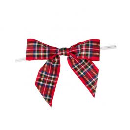 Strikken Voorgestrikt Rood Geruit 8,9cm (25 Stuks) [PBOWR]