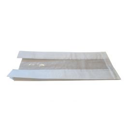 Zijvouw zakken met venster, 16x8x38 cm, 40 g/m2 kraft - 20 my Bopp (100 Stuks) [PAHV1638]