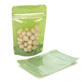 Stazakken Rijstpapier Transparant/Groen 10,2x6x15,2cm | 57 gram (100 stuks) [ZBGR2GRC]