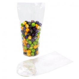 Plastic Zakken ronde Bodem 8,3x25,4cm 40 Micron met papieren Kaart (50 stuks) [RPBG3]