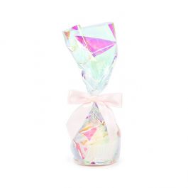 Plastic Zakken Iridescent Ronde Bodem 8,3x25,4 cm met Papieren Kaart (50 stuks) [RPBGH3]