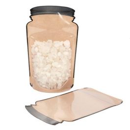 Stazakken Kraft pot vorm met transparante voorzijde 15.2x7.9x25.4cm (100 stuks) [SP7KC]