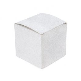 Kraft doosje Zilver Glitter 7,6x7,6x7,6cm (25 Stuks) [FB2SG]