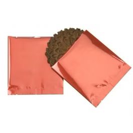 Plastic Zakken Rood 10,2x10,2cm Gemetalliseerd en Sealbaar (100 stuks) [SVP44R]
