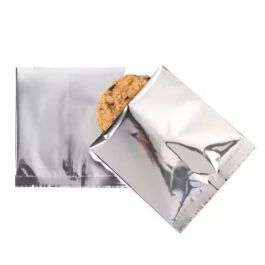 Plastic Zakken Zilver 10,2x10,2cm Gemetalliseerd en Sealbaar (100 stuks) [SVP44S]