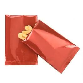 Plastic Zakken Rood 10,2x15,2cm Gemetalliseerd en Sealbaar (100 stuks) [SVP46R]