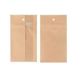 Kraft Gripzakken met Verticaal Venster  7.6 x11.4 cm (100 stuks) [HZBV3K]