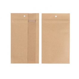 Kraft Gripzakken met Verticaal Venster  10.2 x16.5 cm (100 stuks) [HZBV5K]