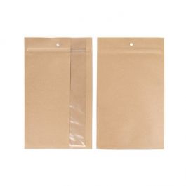 Kraft Gripzakken met Verticaal Venster  15.2 x23.5 cm (100 stuks) [HZBV7K]