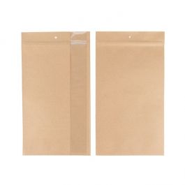 Kraft Gripzakken met Verticaal Venster  17.8 x30.5 cm (100 stuks) [HZBV8K]