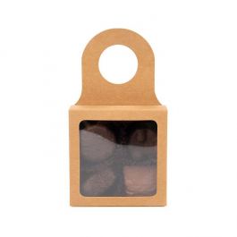 Kraft Doosje met Venster 9 x 3 x 9 cm (25 stuks) [FS356]