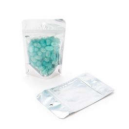 Stazakken Transparant/Zwart 8x5x13cm | 28 gram met rond ophanggat (100 stuks) [ZBGB1H]