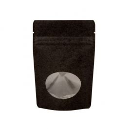 Stazakken Kraft Zwart met ovaal Venster 13x8x20,5cm | 113 gram (100 stuks) [ZBGO3BK]
