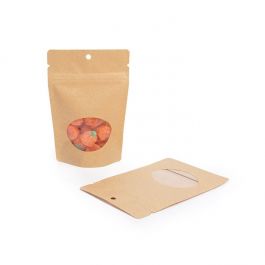 Stazakken Kraft met ovaal Venster 10x6x15cm | 57 gram met rond ophanggat (100 stuks) [ZBGO2KH]