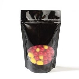 Stazakken Zwart met ovaal Venster 21x9x29cm | 510 gram (100 stuks) [ZBGO5B]