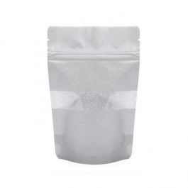 Stazakken Rijstpapier Zilver met Venster 13x8x20,5cm | 113 gram (100 stuks) [ZBGR3S]