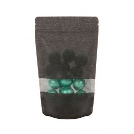 Stazakken Rijstpapier Zwart met Venster 13x7,9x20,6cm | 113 gram (100 stuks) [ZBGR3B]