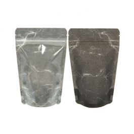 Stazakken Rijstpapier Transparant/Zwart 11,9x7,6x18,4cm | 114 gram (100 stuks) [ZBGR46BC]