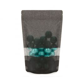 Stazakken Rijstpapier Zwart met Venster 14,9x8,9x23,2cm | 312 gram (100 stuks) [ZBGR7B]