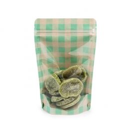 Stazakken Transparant/Groene Pastel Ruitjes 13x7,9x20,6 cm (25 stuks) [ZBGSW3GR]