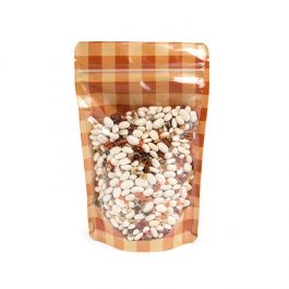 Stazakken Transparant/Oranje Pastel Ruitjes 13x7,9x20,6 cm (25 stuks) [ZBGSW3OP]