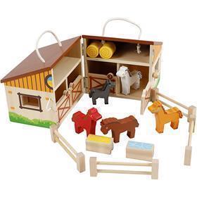 Afbeelding van VIGA speelgoed paardenstal, afm 24,5x16,5x15 cm, 1 doos | Speelgoed Houten Producten Decoratiematerialen Hobbyproducten | 8719346291080