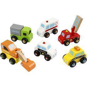 Afbeelding van VIGA mini-auto's, afm 7-9 cm, 6 onderdelen/ 1 doos | Speelgoed Houten Producten Decoratiematerialen Hobbyproducten | 8719346290700