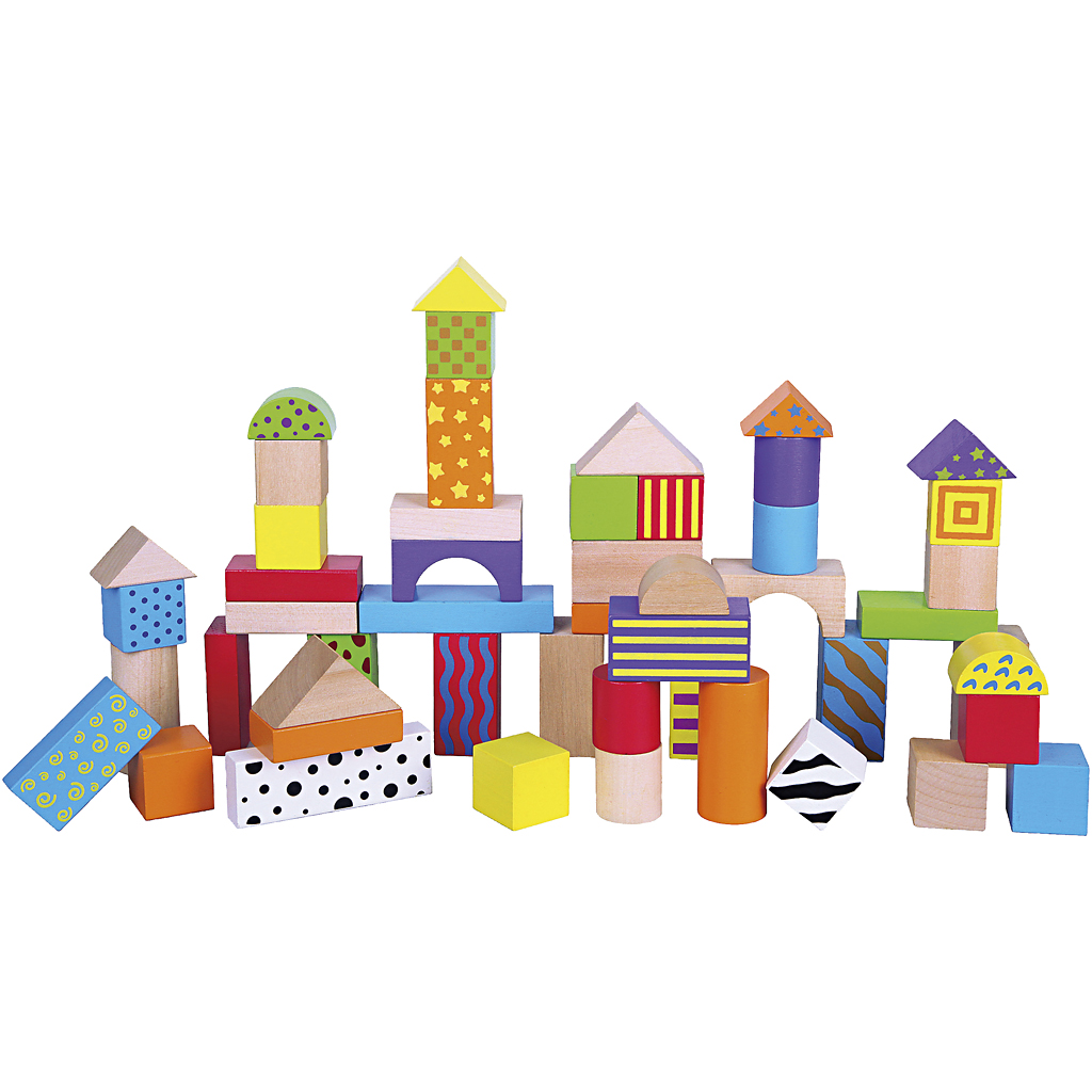Afbeelding van VIGA houten blokken, afm 3 cm, 50 onderdelen/ 1 set | Speelgoed Houten Producten Decoratiematerialen Hobbyproducten | 8719346291196