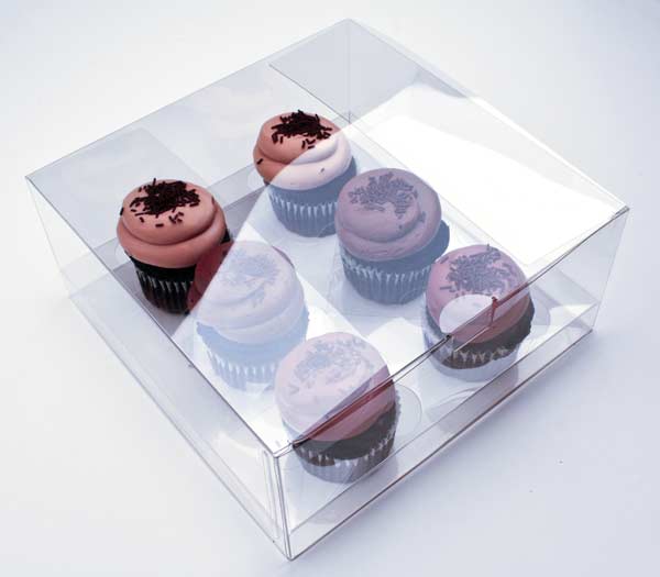 Afbeelding van 100 stuks Cupcake Dozen voor 6 Cupcakes 22.9x22.9x10.2cm | Voor 6 Cupcakes Cupcake Dozen Dozen | 8719346032584